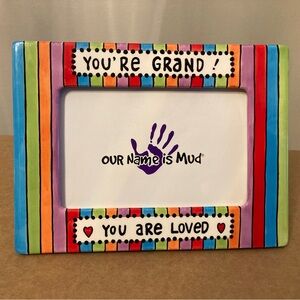Our Name is Mud Rainbow Striped Ceramic Photo Frame